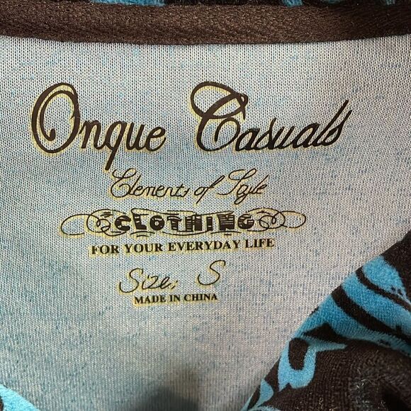 Onque Casuals Velour Zip Up Jacket, Size Small, Teal and Black - Picture 3 of 6